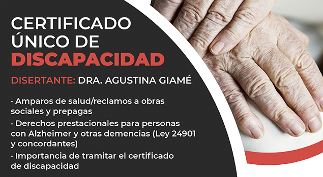 Mes mundial del Alzheimer 2020 - Certificado Único de Discapacidad