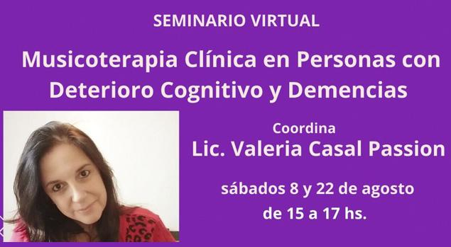 SEMINARIO “MUSICOTERAPIA CLÍNICA EN PERSONAS CON DETERIORO COGNITIVO Y DEMENCIAS.